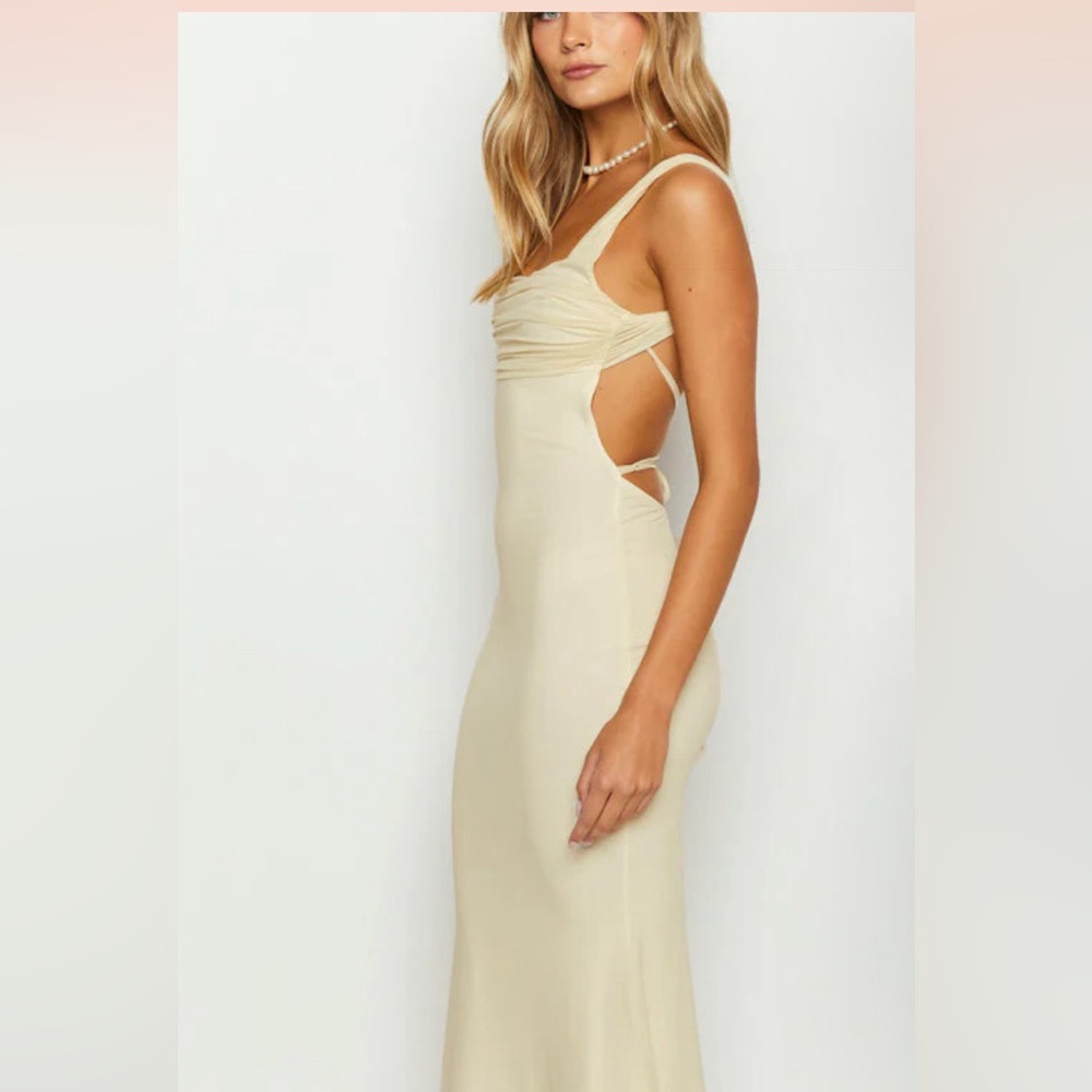 BRAND NEW Beverley Cream Mesh Maxi Dress Size 4